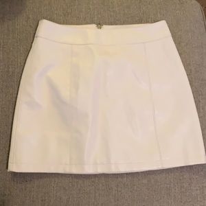 White faux leather skirt